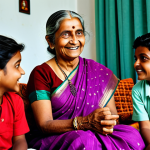 벵골어 속담과 관용구 - **

"A wise Bengali grandmother, fully clothed in a traditional sari, telling stories to her grandch...