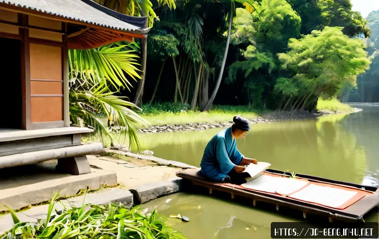 벵골어 기원 - Photorealistic historical scene of ancient scholars in eastern South Asia studying palm-leaf manuscr...