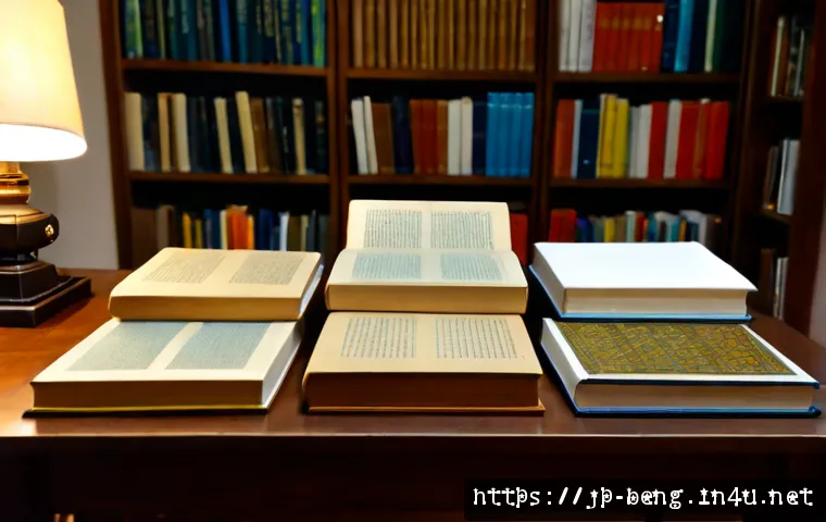 벵골어 출판물 - Photorealistic close-up of a curated collection of Bengali-inspired literary books with elegant blan...